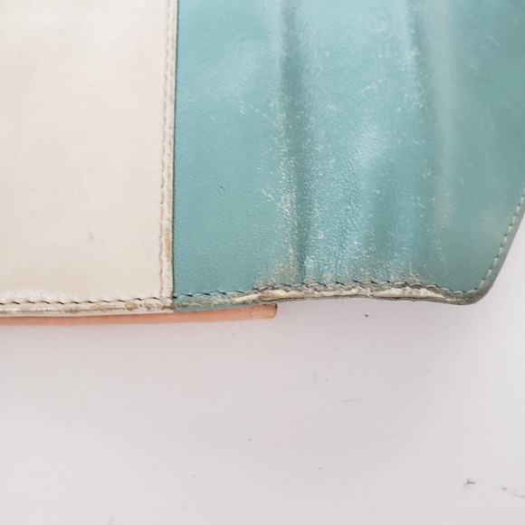 Chloe Tri-Color Wallet in Green, Peach, and Beige - Picture 10 of 13